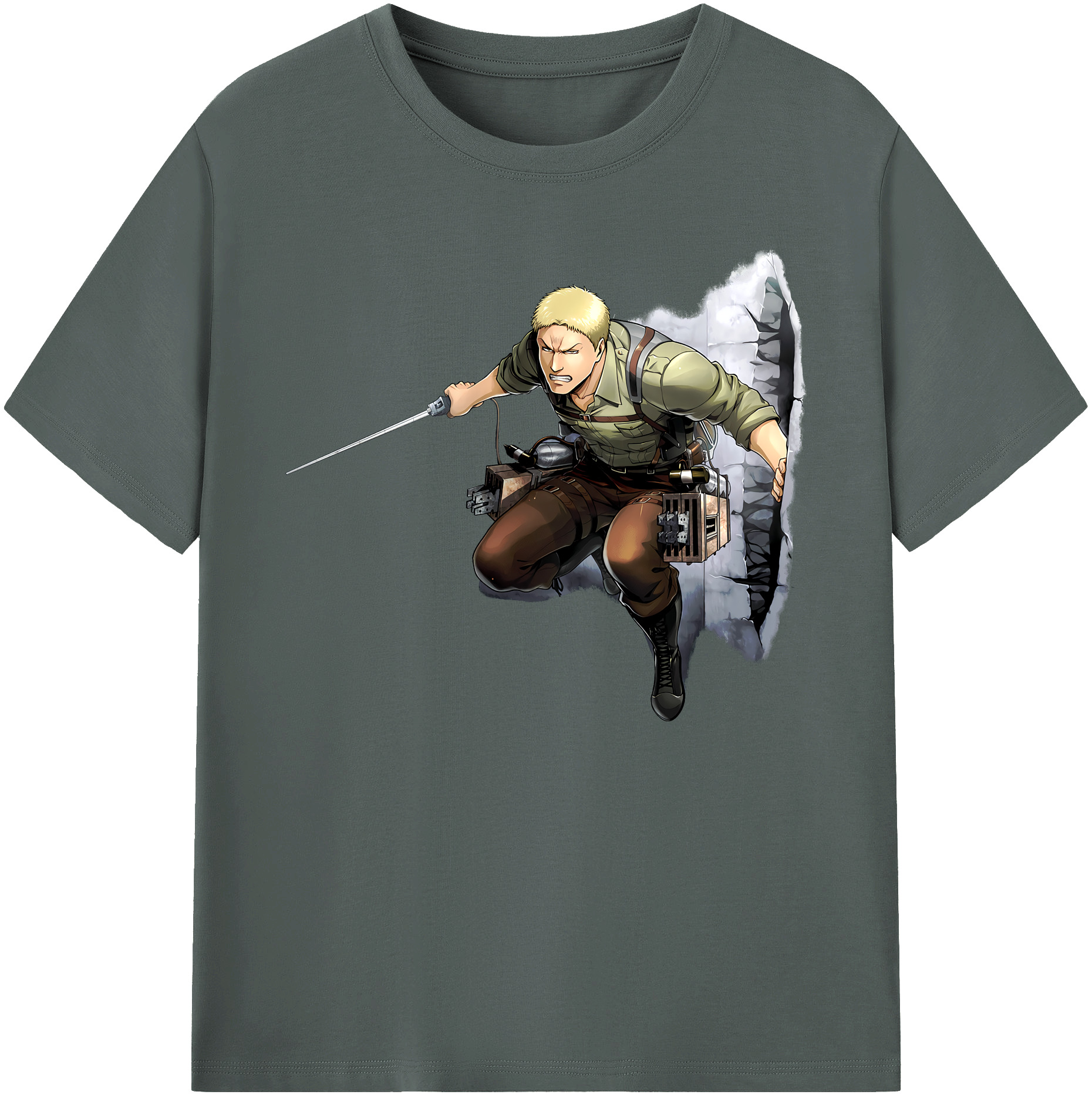 （画像用） 進撃の巨人 ライナー・ブラウン Attack on Titan Reiner Braun 綿100％ メンズ半袖Tシャツ｜肌触りやわらか＆通気性